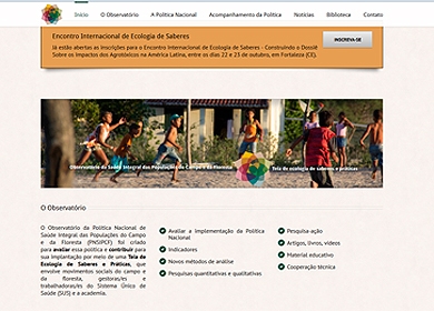 Página web do Obervatório Saúde Campos e Floresta